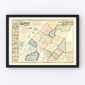 Vintage Map of Somerset County, Pennsylvania 1860