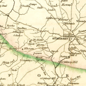 Vintage Map of Somerset County, Pennsylvania 1830