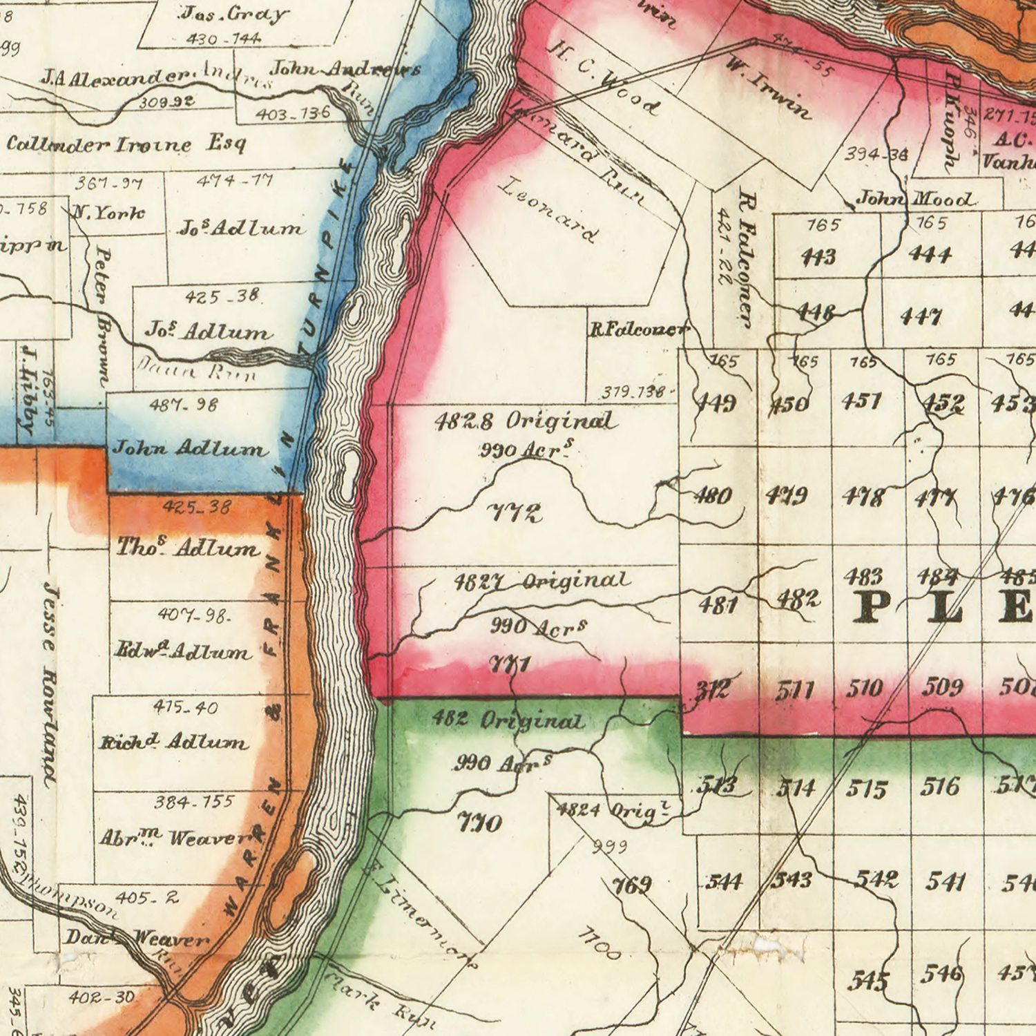 Vintage Map of Warren County, Pennsylvania 1865