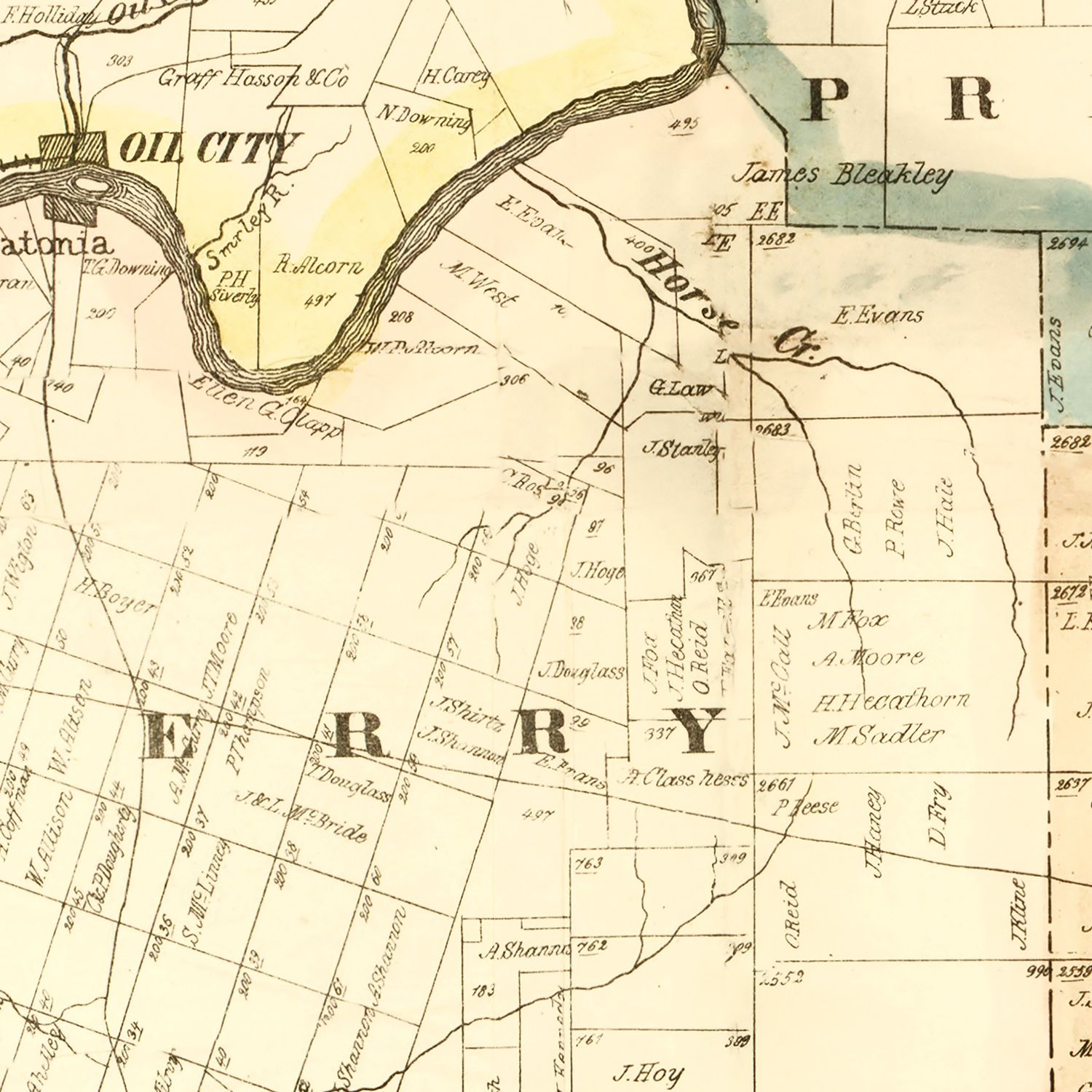 Vintage Map of Venango County, Pennsylvania 1865