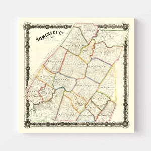 Vintage Map of Somerset County, Pennsylvania 1860