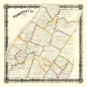 Vintage Map of Somerset County, Pennsylvania 1860