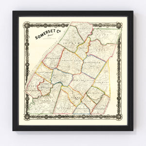Vintage Map of Somerset County, Pennsylvania 1860