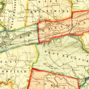 Vintage Map of Chester County, Pennsylvania 1856
