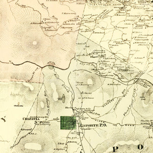 Vintage Map of Sullivan County, Pennsylvania 1872