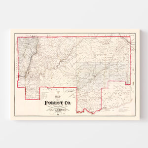 Vintage Map of Forest County, Pennsylvania 1881