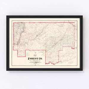 Vintage Map of Forest County, Pennsylvania 1881