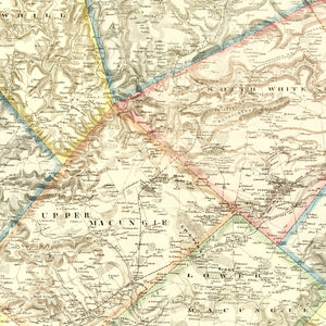 Vintage Map of Lehigh County, Pennsylvania 1862