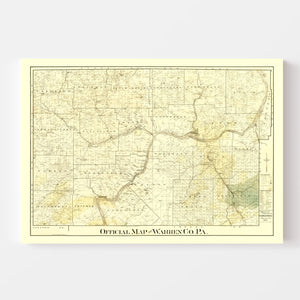 Vintage Map of Warren County, Pennsylvania 1900