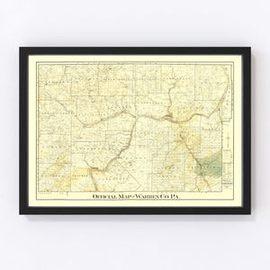 Vintage Map of Warren County, Pennsylvania 1900