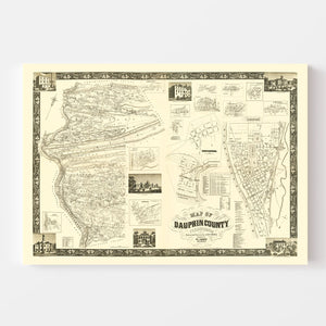 Vintage Map of Dauphin County, Pennsylvania 1858