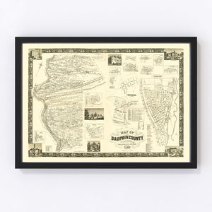 Vintage Map of Dauphin County, Pennsylvania 1858