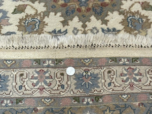Indo Persian Rug 3x5, Wool, Vintage, Floral Medallion, Light Colors
