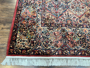 Antique Karastan Rug 8.8 x10.6 Multicolor Panel Kirman #717, Wool Karastan Rug, Vintage Multipanel Kirman, Original Collection 700 Series