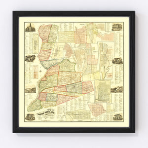 Vintage Map of Northumberland County, Pennsylvania 1874
