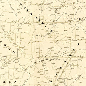 Vintage Map of Montgomery County, Pennsylvania 1849
