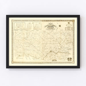 Vintage Map of Montgomery County, Pennsylvania 1849