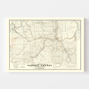 Vintage Map of Warren County, Pennsylvania 1865