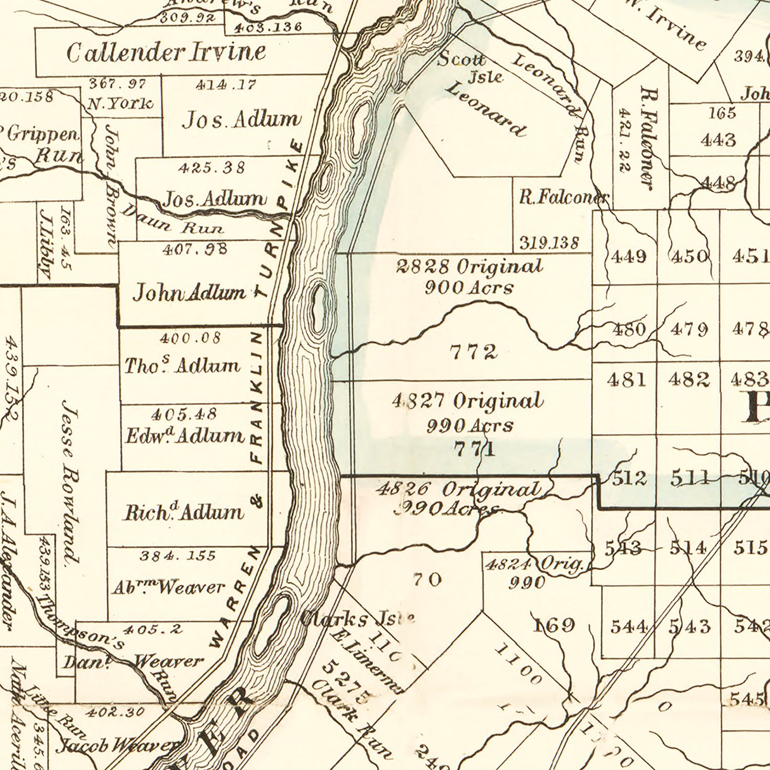 Vintage Map of Warren County, Pennsylvania 1865