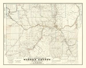Vintage Map of Warren County, Pennsylvania 1865