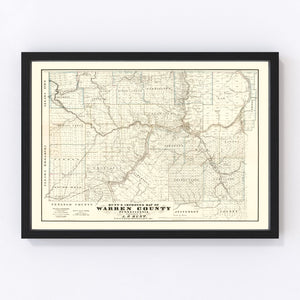 Vintage Map of Warren County, Pennsylvania 1865