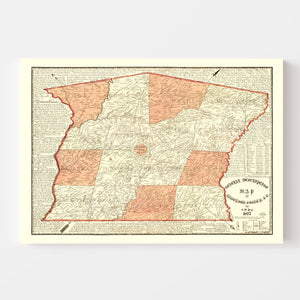 Vintage Map of Anderson County, South Carolina 1877
