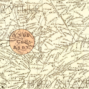 Vintage Map of Anderson County, South Carolina 1877