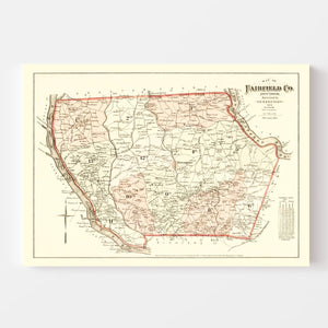 Vintage Map of Fairfield County, South Carolina 1876