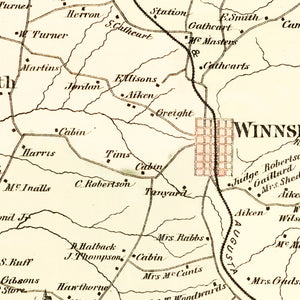 Vintage Map of Fairfield County, South Carolina 1876