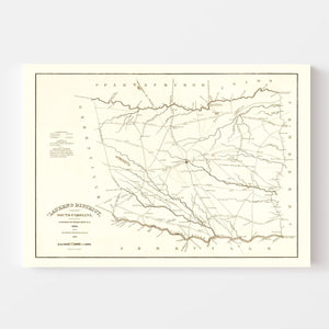 Vintage Map of Laurens County, South Carolina 1825