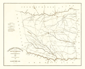 Vintage Map of Laurens County, South Carolina 1825