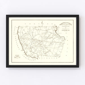 Vintage Map of Fairfield County, South Carolina 1825