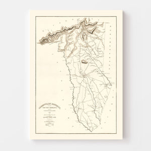 Vintage Map of Greenville County, South Carolina 1825