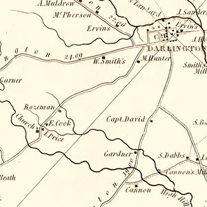 Vintage Map of Darlington County, South Carolina 1825