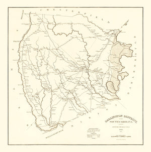Vintage Map of Darlington County, South Carolina 1825