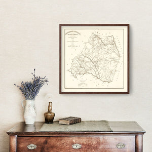 Vintage Map of Newberry County, South Carolina 1820