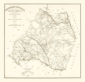 Vintage Map of Newberry County, South Carolina 1820