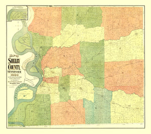 Vintage Map of Shelby County, Tennessee 1888