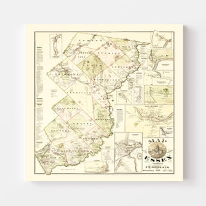 Vintage Map of Essex County, Vermont 1878