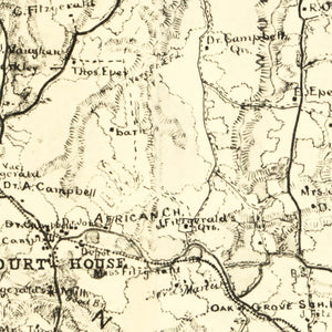 Vintage Map of Nottoway County, Virginia 1864
