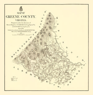 Vintage Map of Greene County, Virginia 1875