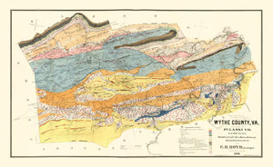 Vintage Map of Wythe County, Virginia 1890