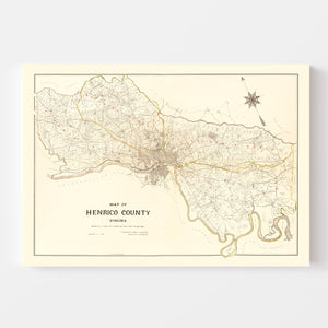 Vintage Map of Henrico County, Virginia 1901