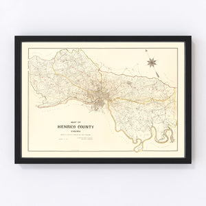 Vintage Map of Henrico County, Virginia 1901