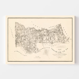 Vintage Map of Goochland County, Virginia 1863