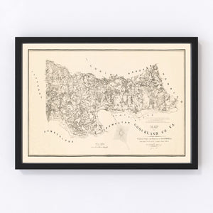 Vintage Map of Goochland County, Virginia 1863