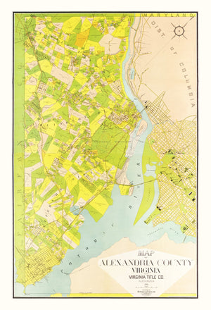 Vintage Map of Alexandria County, Virginia 1900