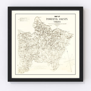 Vintage Map of Powhatan County, Virginia 1864