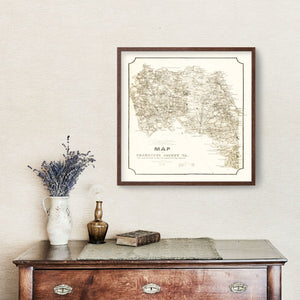 Vintage Map of Charlotte County, Virginia 1864
