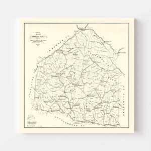 Vintage Map of Lunenburg County, Virginia 1871
